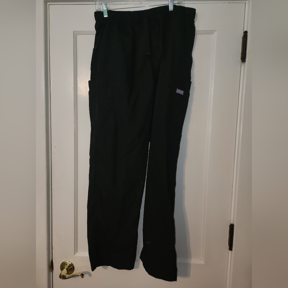 Cherokee Workwear Size Large Black Unisex Drawstring Pants